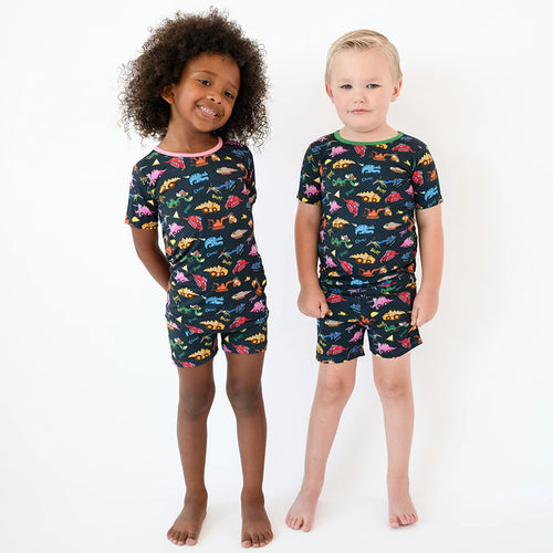 سباق Car Cartoon Kids Bamboo Short Pajama Set