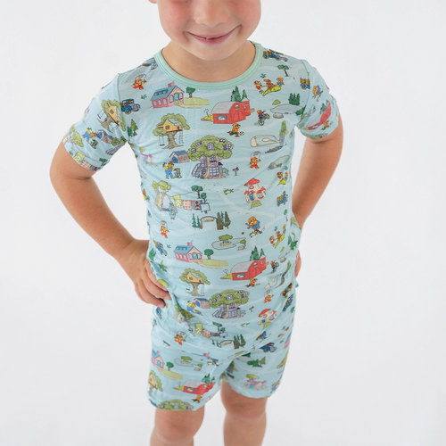 Bear Family Life Kids Bamboo Short Two-Piece Pajama Set