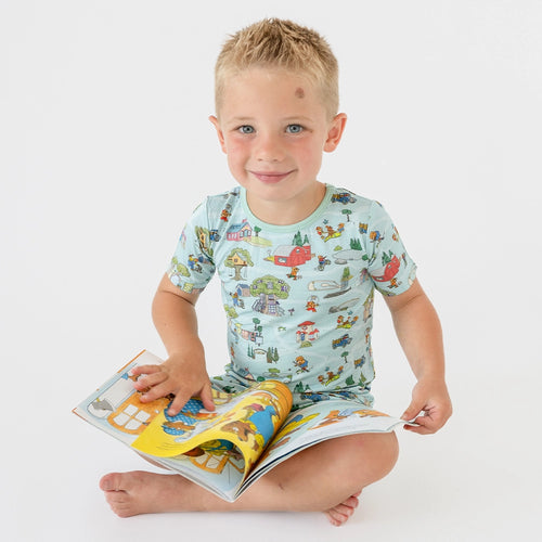 Bear Family Life Kids Bamboo Short Two-Piece Pajama Set