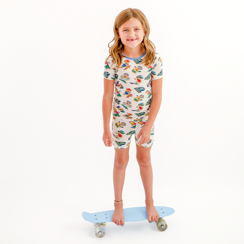 Rocket Skateboard Kids Bamboo Short Two-Piece Pajama Set