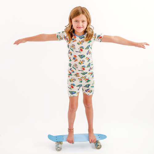 Rocket Skateboard Kids Bamboo Short Two-Piece Pajama Set