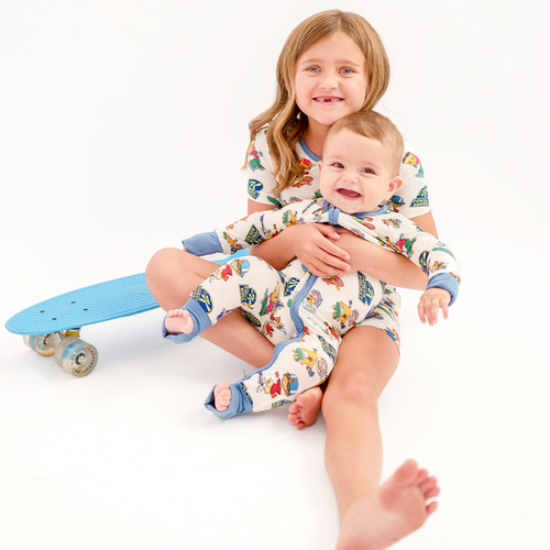 Rocket Skateboard Kids Bamboo Short Two-Piece Pajama Set