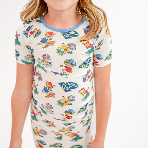 Rocket Skateboard Kids Bamboo Short Two-Piece Pajama Set