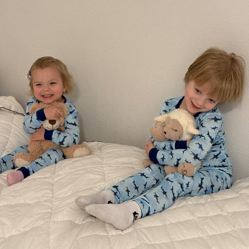 FancyPrince Shark Kid Bamboo Two-Piece Pajama Set