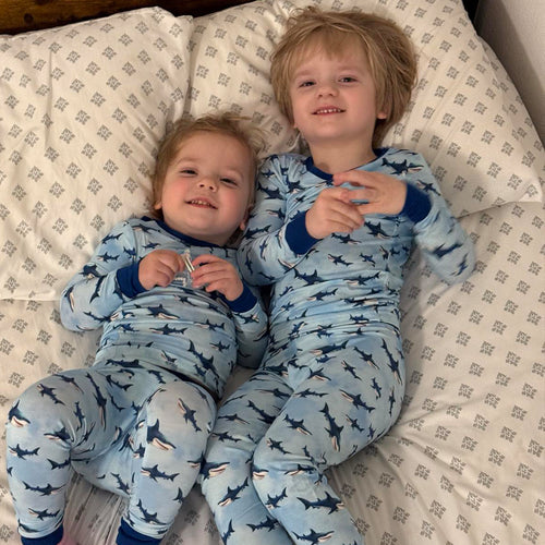 FancyPrince Shark Kid Bamboo Two-Piece Pajama Set