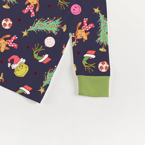 Christmas Green Guy Deer Print Bamboo 2Pcs Pajamas Set