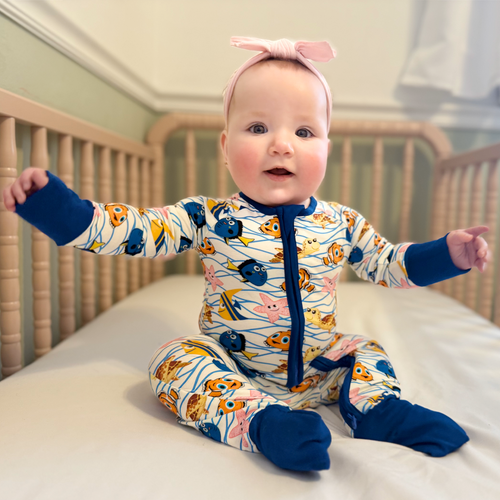 FancyPrince Marine Animals Baby Bamboo Zipper Romper Pajamas