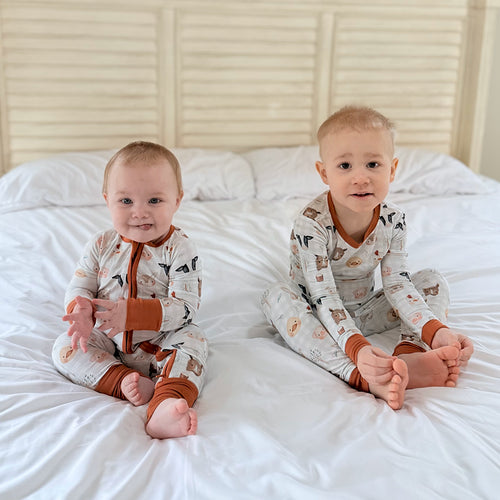 FancyPrince Animal House Car Plaid Baby Bamboo Zipper Romper Pajamas