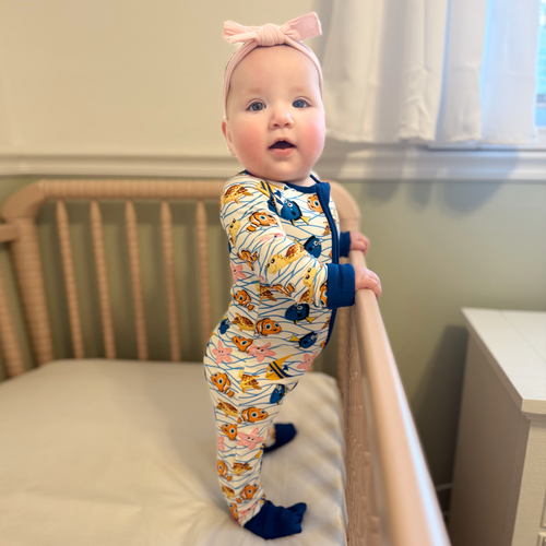 FancyPrince Marine Animals Baby Bamboo Zipper Romper Pajamas