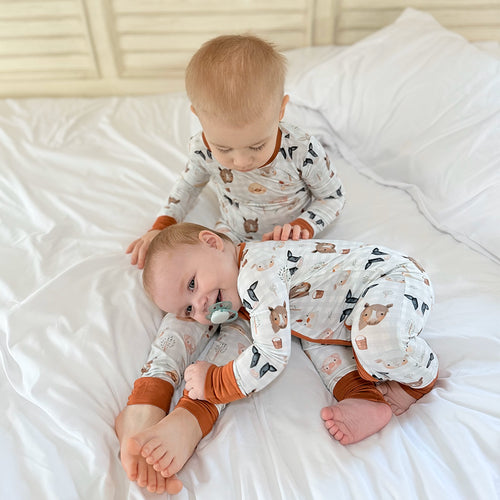 FancyPrince Animal House Car Plaid Baby Bamboo Zipper Romper Pajamas