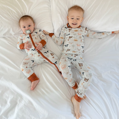 FancyPrince Animal House Car Plaid Baby Bamboo Zipper Romper Pajamas