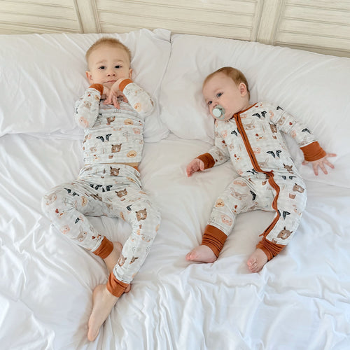 FancyPrince Animal House Car Plaid Baby Bamboo Zipper Romper Pajamas