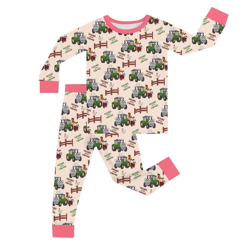 Animal Car Farm Kid Bamboo Two-Piece Pajama Set