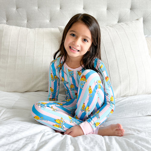 FancyPrince Striped Banana Kid Bamboo Two-Piece Pajama Set