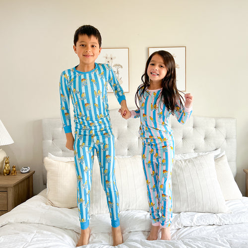 FancyPrince Striped Banana Kid Bamboo Two-Piece Pajama Set
