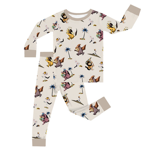 FancyPrince Monster Adventure Kid Bamboo Two-Piece Pajama Set