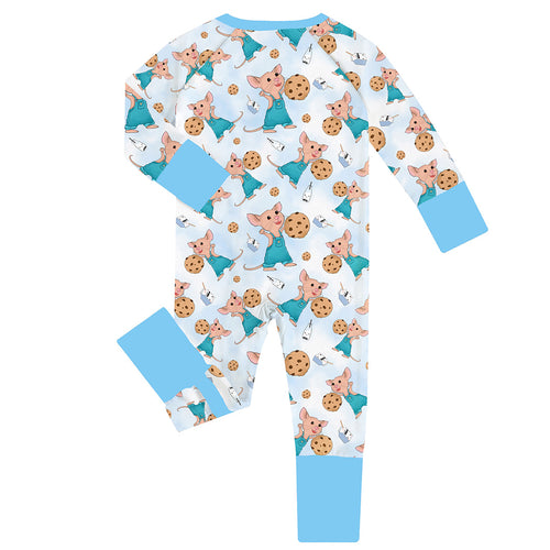 FancyPrince Mouse Cookies Milk Baby Bamboo Zipper Romper Pajamas