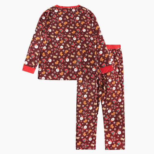 Today’s Deals Christmas Red Gift Print Men's Bamboo 2pcs Pajama Set