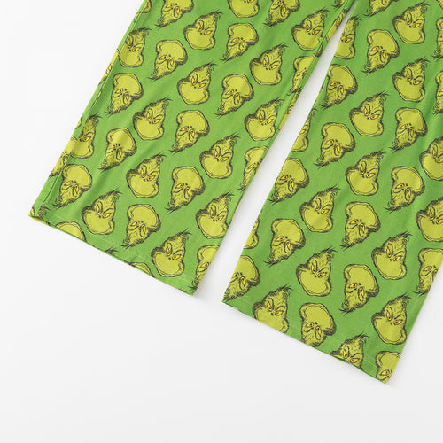 Christmas Green Guy Print Bamboo Men's Pajamas Set