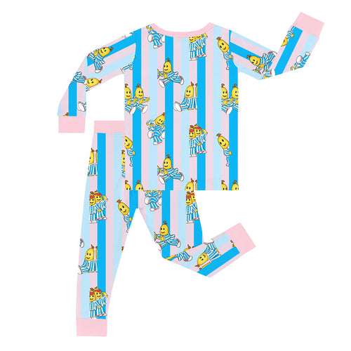 FancyPrince Striped Banana Kid Bamboo Two-Piece Pajama Set