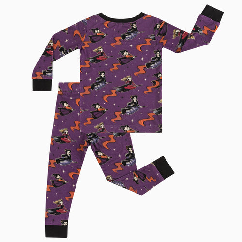 Long Sleeve Pajamas in Halloween Witch Print