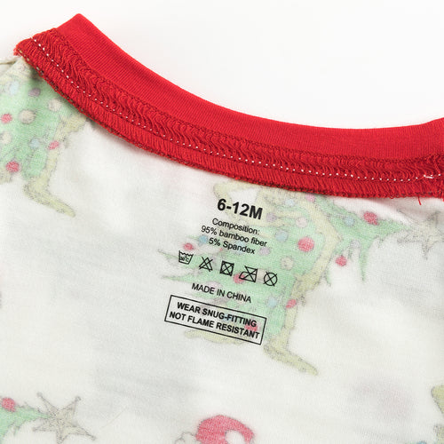 Christmas Tree Green Face Long Sleeve Bamboo 2 Piece Set