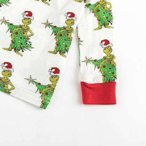 Christmas Tree Green Face Long Sleeve Bamboo 2 Piece Set