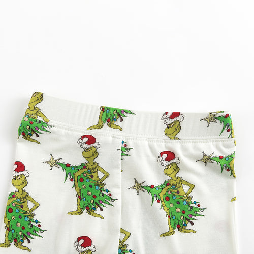Christmas Tree Green Face Long Sleeve Bamboo 2 Piece Set