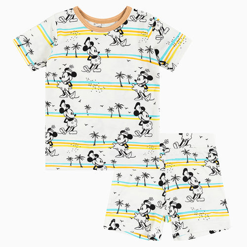 كاريكاتير الماوس النخيل نمط نمط الخيزران من قطعة بيجاما