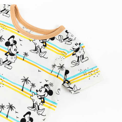 كاريكاتير الماوس النخيل نمط نمط الخيزران من قطعة بيجاما