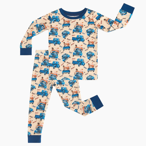 Animal Cargo Truck Farm Two-Piece Pajama Set