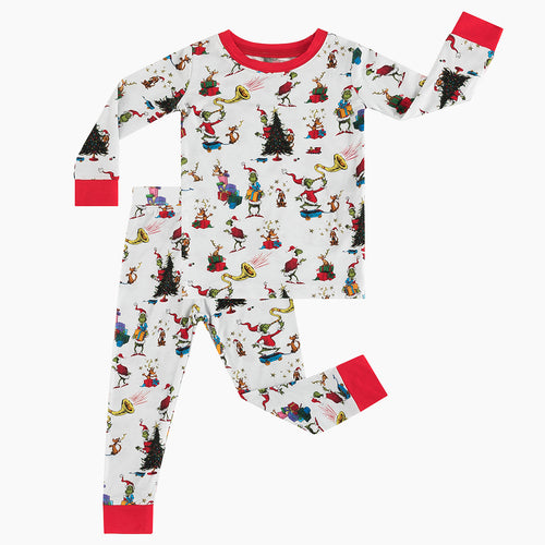 Christmas Sale Gift Green Guy Kid Two-Piece Bamboo Pajama Set