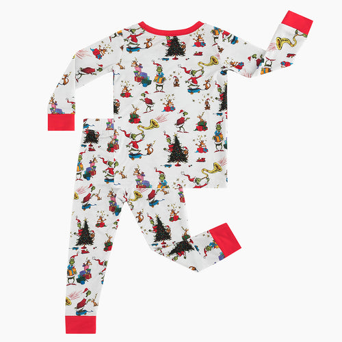 Christmas Sale Gift Green Guy Kid Two-Piece Bamboo Pajama Set