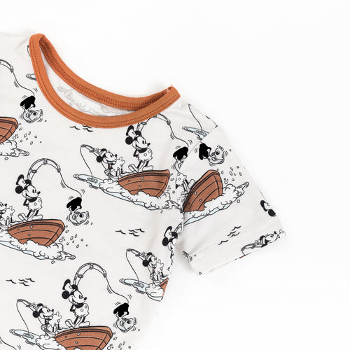 Cartoon Mouse Pattern Bamboo Two Piece Shorts Set