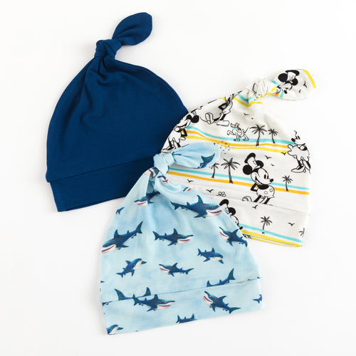 3 Pack Shark&Mouse Print Knotted Cap