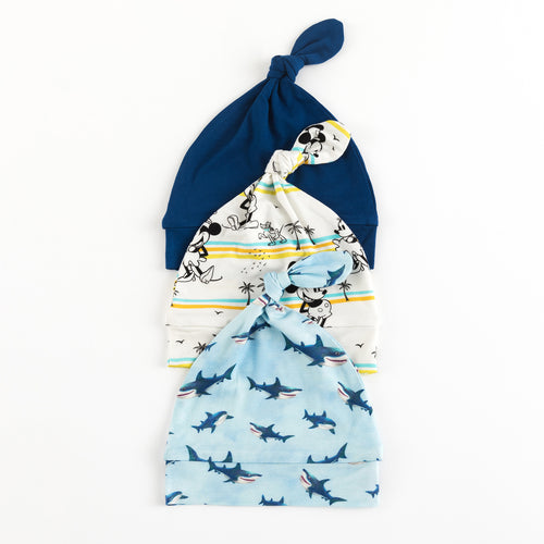 3 Pack Shark&Mouse Print Knotted Cap