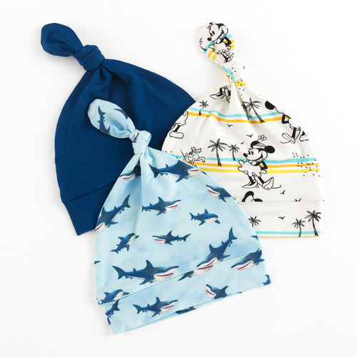 3 Pack Shark&Mouse Print Knotted Cap