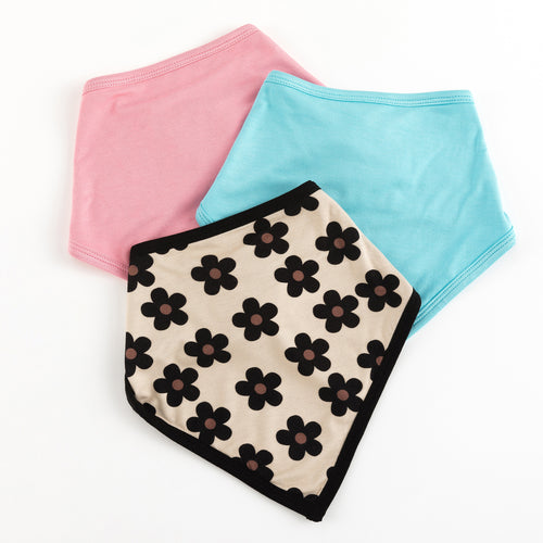 3 Pack Daisy&Classic Solid Color Baby Bib