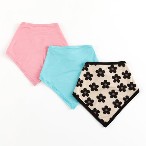 3 Pack Daisy&Classic Solid Color Baby Bib
