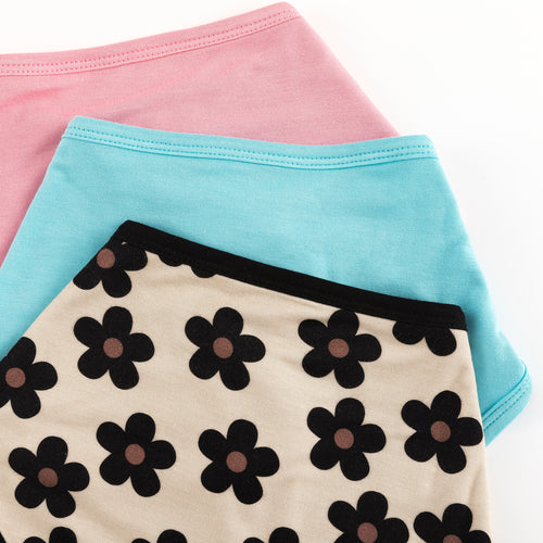 3 Pack Daisy&Classic Solid Color Baby Bib