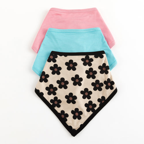 3 Pack Daisy&Classic Solid Color Baby Bib