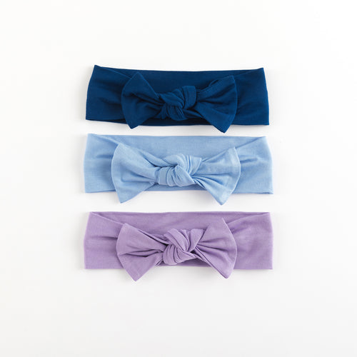 3 Pack Purple&Blue Luxe Bow Headband