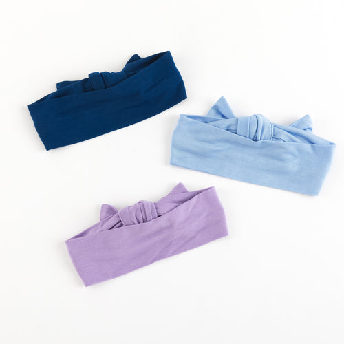 3 Pack Purple&Blue Luxe Bow Headband
