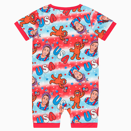 Cute Doll Print Short Zippy