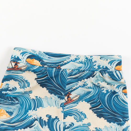 Wave Pattern Bamboo Pajama Short Set