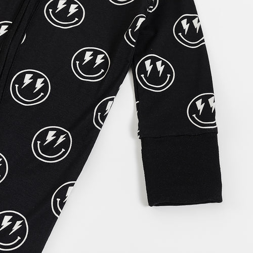 Bamboo Zip Romper | Electric Smiley