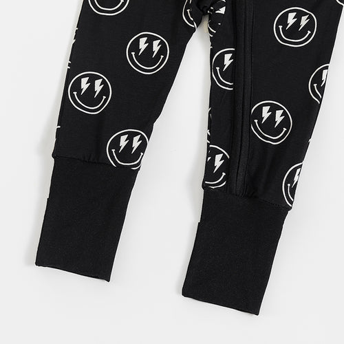 Bamboo Zip Romper | Electric Smiley