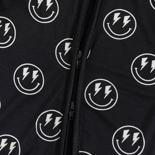 Bamboo Zip Romper | Electric Smiley