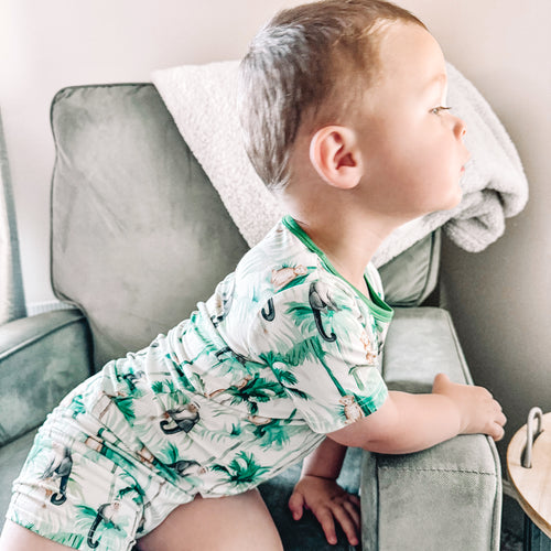Monkey & Tree Bamboo Kids Short Pajama Set