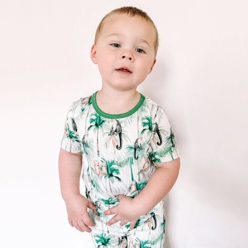 Monkey & Tree Bamboo Kids Short Pajama Set